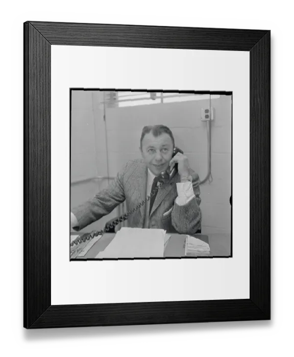Framed Print : Coach John Michelson Conversing on Telephone Framed Print : Coach John Michelson Conversing on Telephone