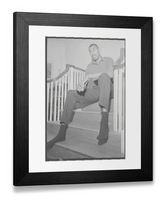 Framed Print : Wilt Chamberlain Sitting on Steps Framed Print : Wilt Chamberlain Sitting on Steps