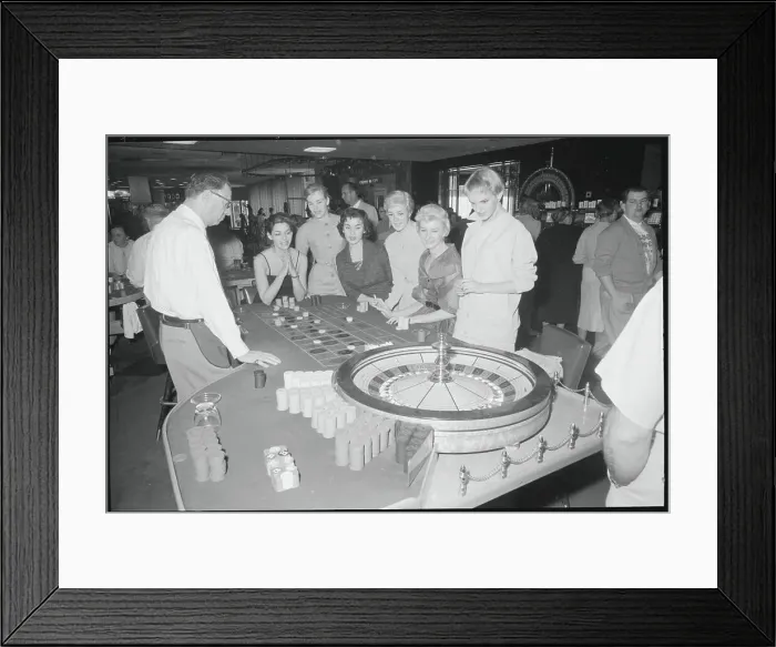 Framed Print : Women Gambling at Roulette Wheel Framed Print : Women Gambling at Roulette Wheel