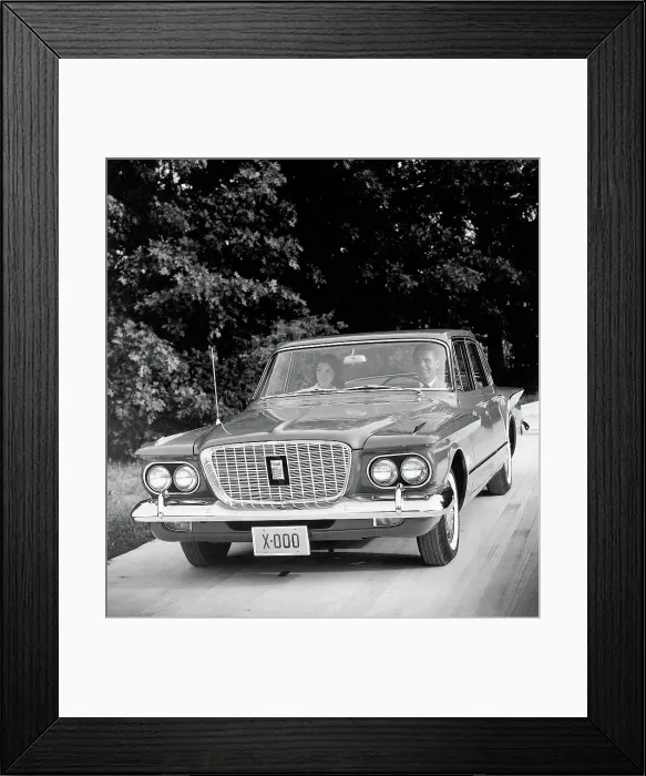 Framed Print : Couple Driving 1960 Plymouth Valiant Framed Print : Couple Driving 1960 Plymouth Valiant