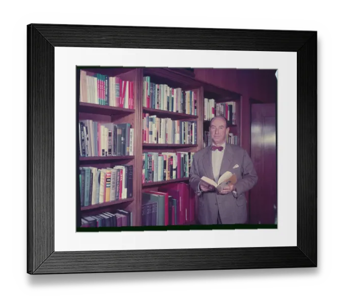 Framed Print : Adlai Stevenson Posing with Book