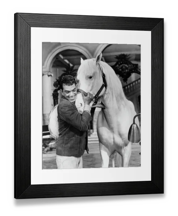 Framed Print : Actor Mario Moreno Reyes with Horse in Pepe Framed Print : Actor Mario Moreno Reyes with Horse in Pepe