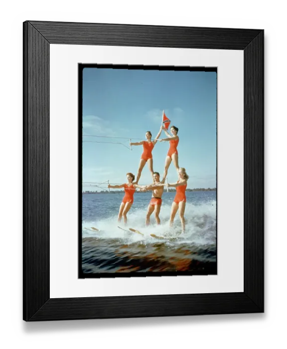 Framed Print : Pyramid of Water Skiers Framed Print : Pyramid of Water Skiers