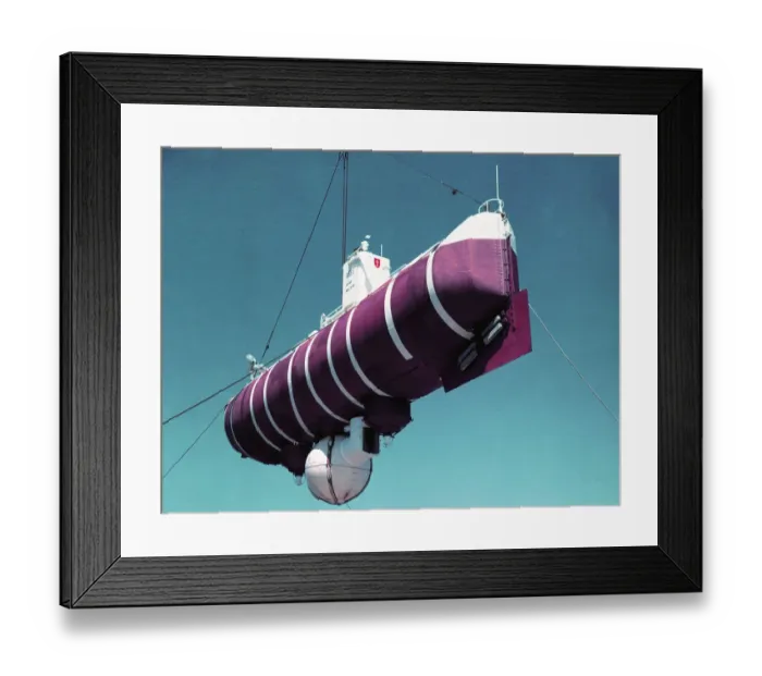 Framed Print : A Floating Crane Lifting a Bathyscaph Framed Print : A Floating Crane Lifting a Bathyscaph