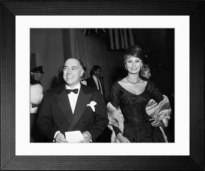 Framed Print : Carlo Ponti and Sophi Loren at Event Framed Print : Carlo Ponti and Sophi Loren at Event