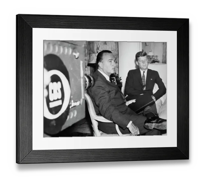 Framed Print : Walter Cronkite And Senator John Kennedy