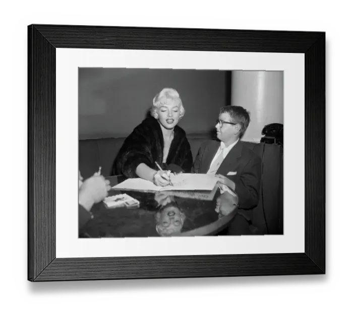 Framed Print : Marilyn Monroe Sitting with Young Boy Wearing Eyeglasses Framed Print : Marilyn Monroe Sitting with Young Boy Wearing Eyeglasses