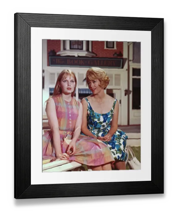 Framed Print : Dorothy Malone and Mia Farrow on Peyton Place