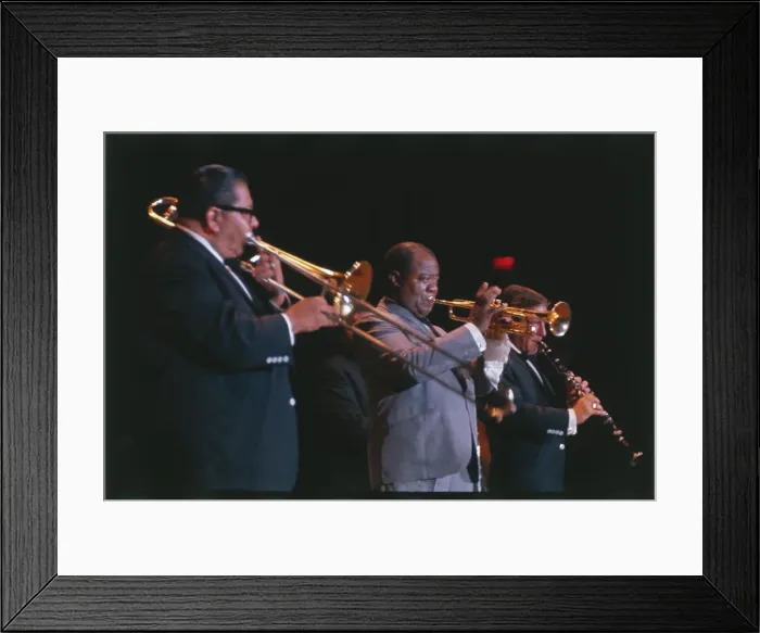 Framed Print : Louis Armstrong Playing Trumpet with Others Framed Print : Louis Armstrong Playing Trumpet with Others