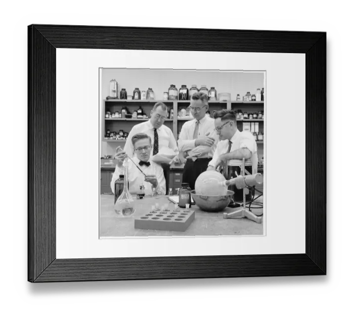 Framed Print : Woman Reading in Scientific Laboratory Framed Print : Woman Reading in Scientific Laboratory