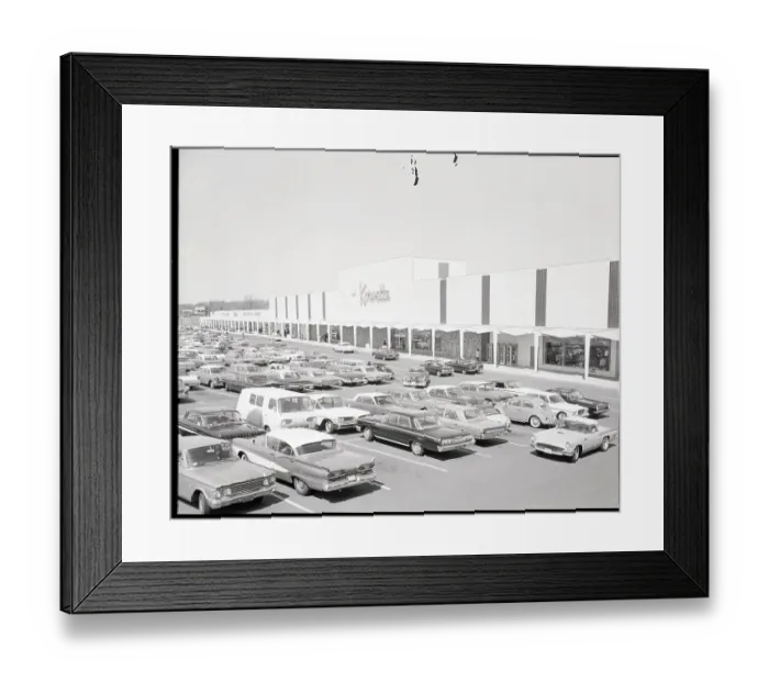 Framed Print : Parking Lot of Korvette Shopping Center Framed Print : Parking Lot of Korvette Shopping Center
