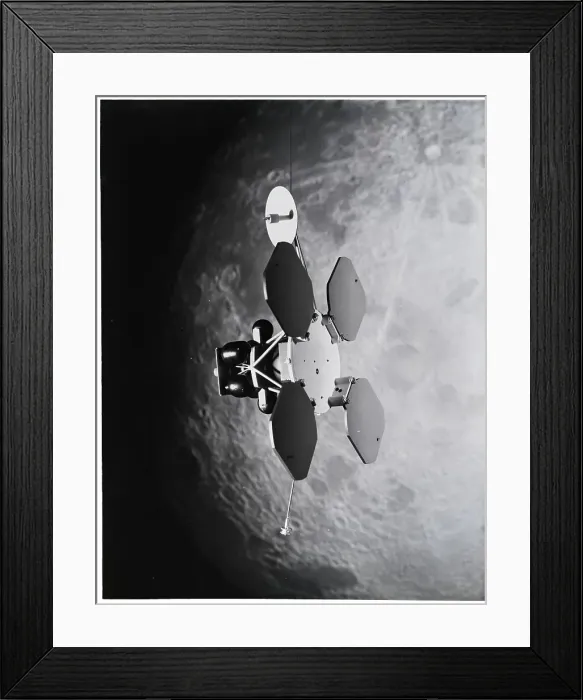 Framed Print : Orbital Camera above Moon