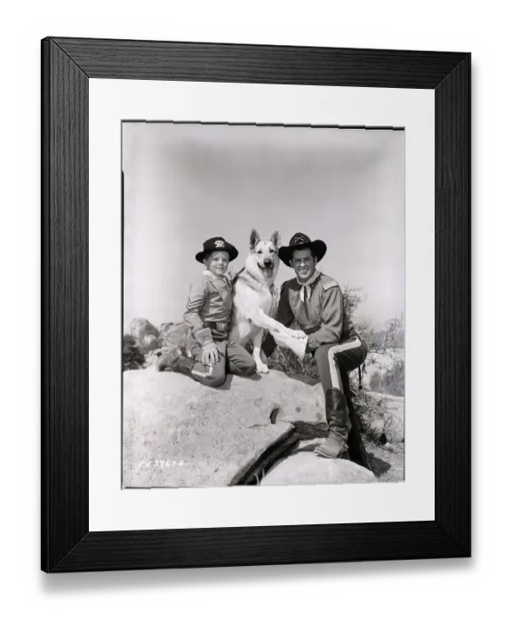 Framed Print : Lee Aaker and James Brown Pose with Rin Tin Tin Framed Print : Lee Aaker and James Brown Pose with Rin Tin Tin