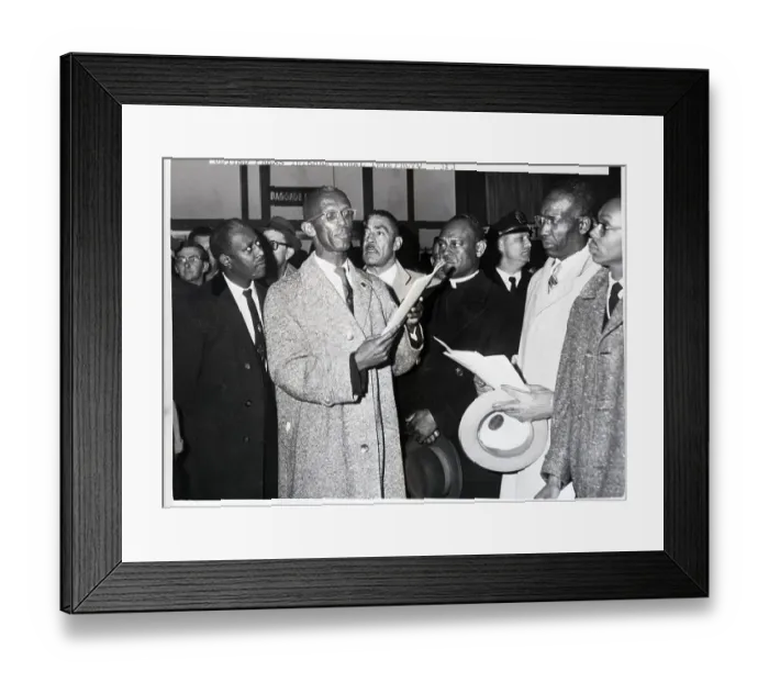 Framed Print : Rev. Mccollough At Airport Protest Framed Print : Rev. Mccollough At Airport Protest