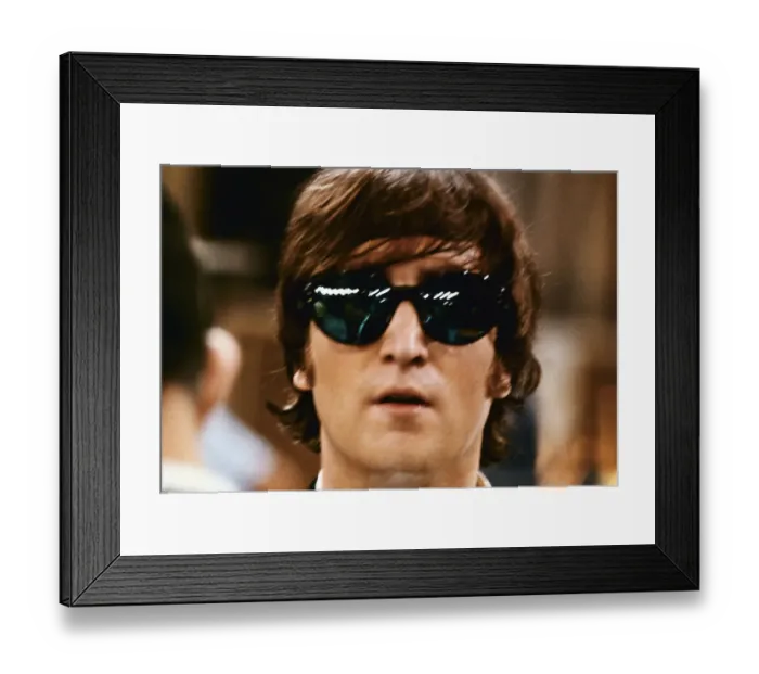 Framed Print : John Lennon Wearing Large Sunglasses Framed Print : John Lennon Wearing Large Sunglasses