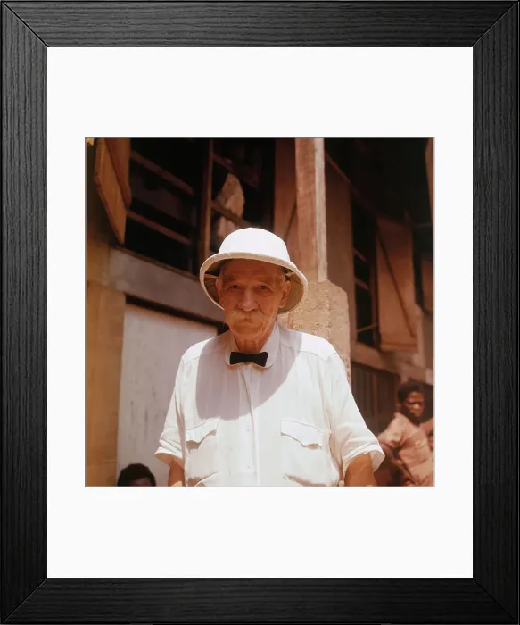 Framed Print : Explorer and Philosopher Albert Schweitzer in Safari Attire Framed Print : Explorer and Philosopher Albert Schweitzer in Safari Attire