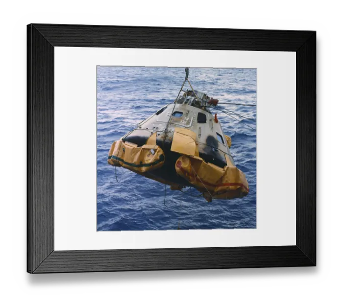 Framed Print : Apollo VI Spacecraft Being Lifted From Ocean