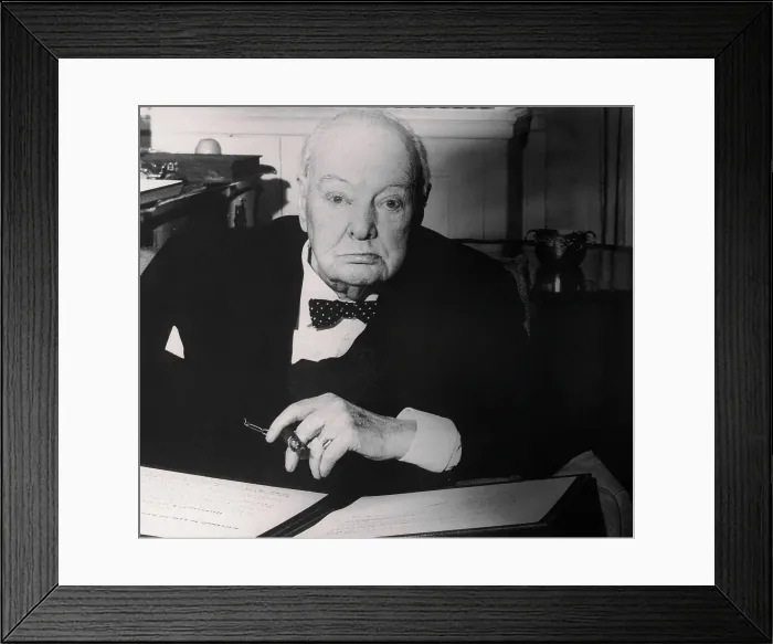 Framed Print : Sir Winston Churchill in His Office Framed Print : Sir Winston Churchill in His Office