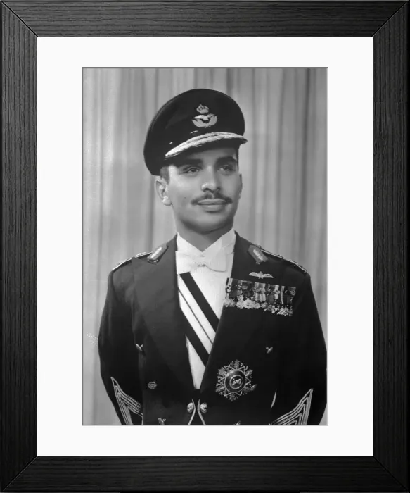 Framed Print : Portrait of King Hussein of Jordan in Military Uniform Framed Print : Portrait of King Hussein of Jordan in Military Uniform
