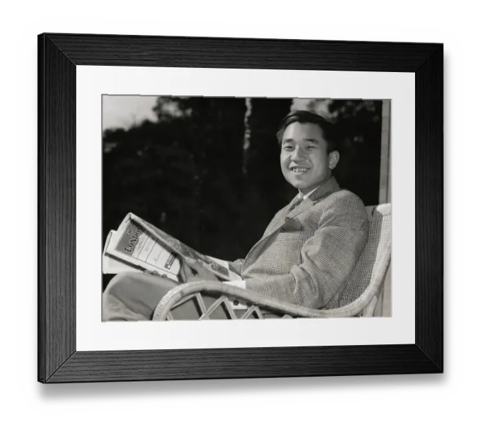 Framed Print : Prince Akihito Reading Framed Print : Prince Akihito Reading