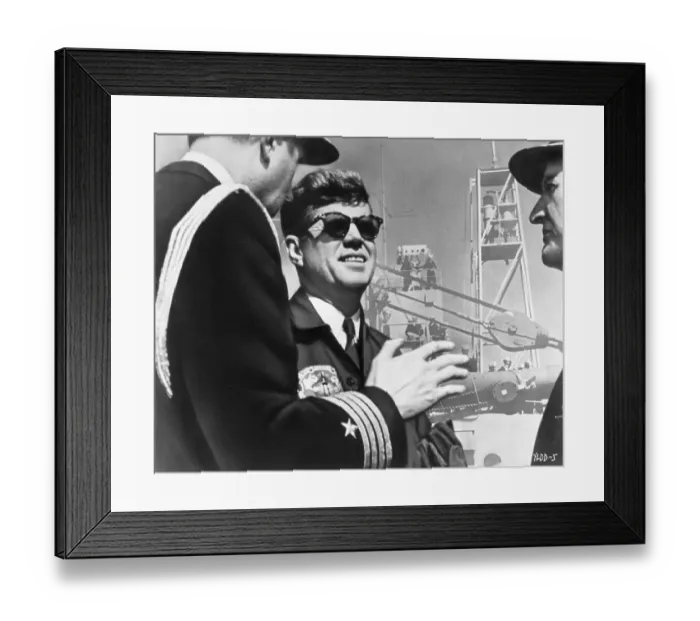 Framed Print : John F. Kennedy Wearing Sunglasses Framed Print : John F. Kennedy Wearing Sunglasses