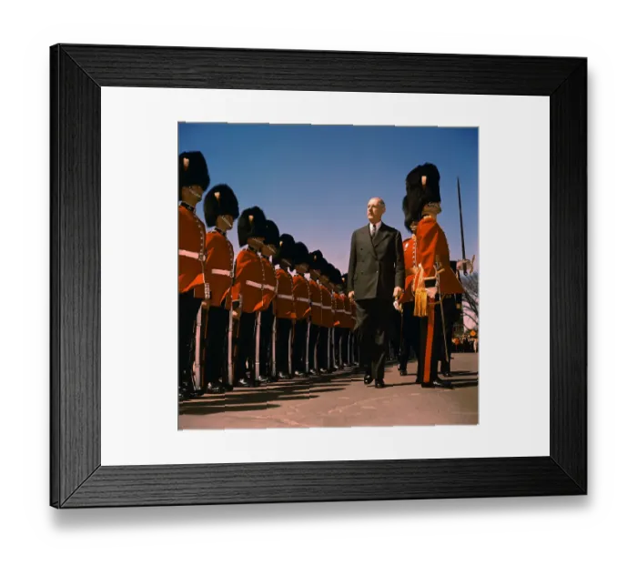 Framed Print : Charles de Gaulle Passing Guards