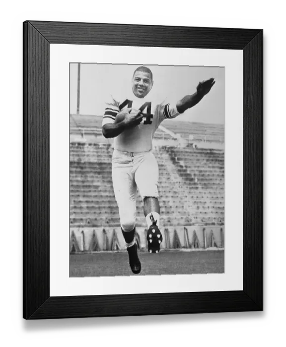 Framed Print : Football Player Ernie Davis in Play Stance Framed Print : Football Player Ernie Davis in Play Stance