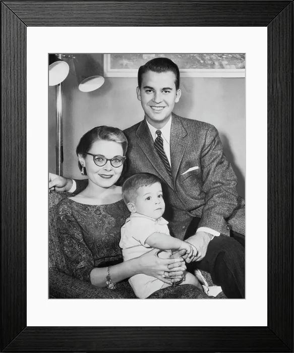 Framed Print : Dick Clark with Wife and Son