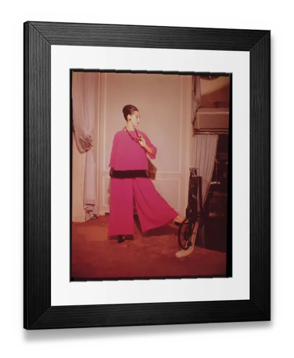 Framed Print : Model Posing in a Red Mink Lined Outfit Framed Print : Model Posing in a Red Mink Lined Outfit