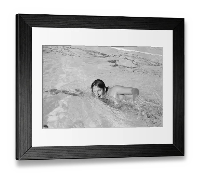 Framed Print : Australian Olympian Practicing Dawn Fraser