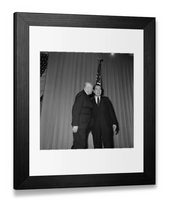Framed Print : Eisenhower and Nixon Standing Near American Flag Framed Print : Eisenhower and Nixon Standing Near American Flag