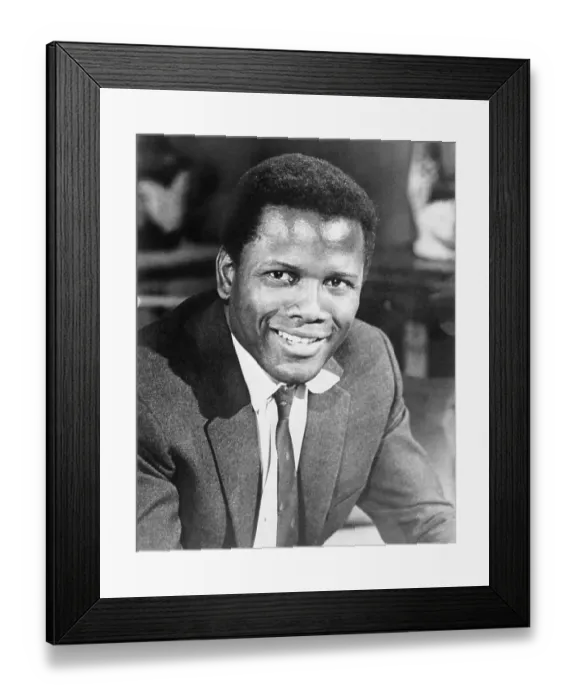 Framed Print : Portrait of Actor Sidney Poitier Smiling