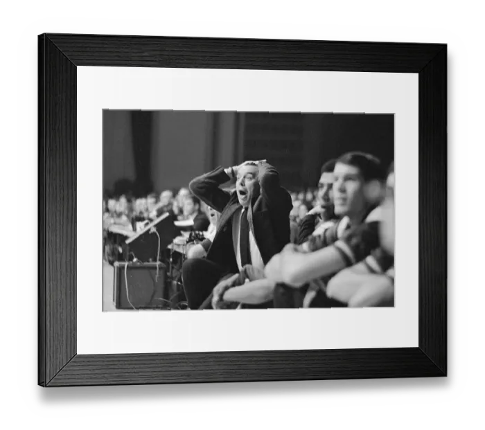 Framed Print : Coach Van Breda Kolff Reacting to Game Framed Print : Coach Van Breda Kolff Reacting to Game