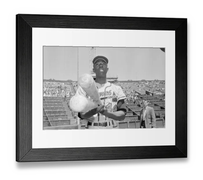 Framed Print : Hank Aaron Holding Baseball Bats Framed Print : Hank Aaron Holding Baseball Bats