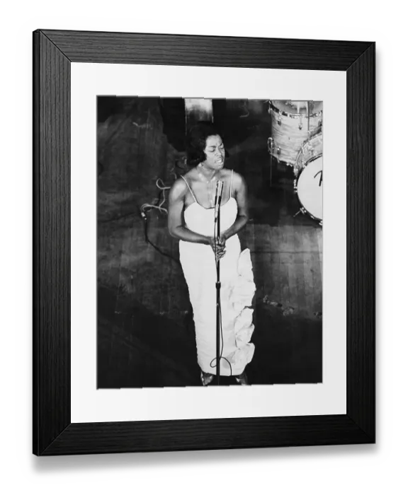 Framed Print : Sarah Vaughn at Microphone Framed Print : Sarah Vaughn at Microphone