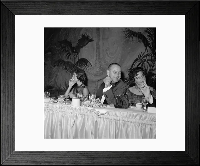 Framed Print : Senator Lyndon Johnson Joking with Jacqueline Kennedy Framed Print : Senator Lyndon Johnson Joking with Jacqueline Kennedy