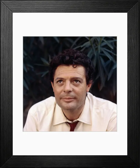 Framed Print : Actor Marcello Mastrioianni Posing Outdoors Framed Print : Actor Marcello Mastrioianni Posing Outdoors