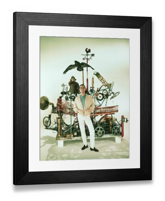 Framed Print : Actor Jack Lemmon in Front of Unusual Display Framed Print : Actor Jack Lemmon in Front of Unusual Display