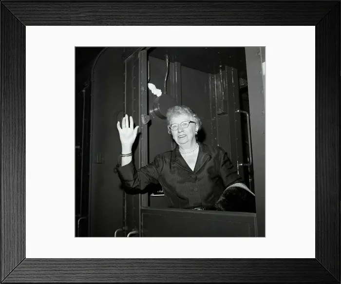Framed Print : First Lady Bess Truman Waving Framed Print : First Lady Bess Truman Waving