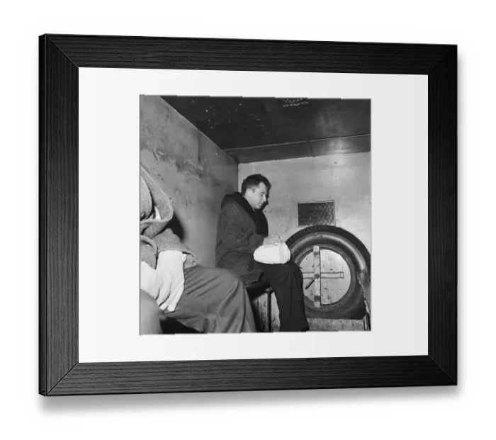 Framed Print : Norman Mailer In Police Van / Paddy Wagon Framed Print : Norman Mailer In Police Van / Paddy Wagon