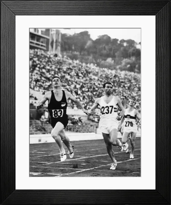 Framed Print : Snell Crossing Finish Line in Olympics