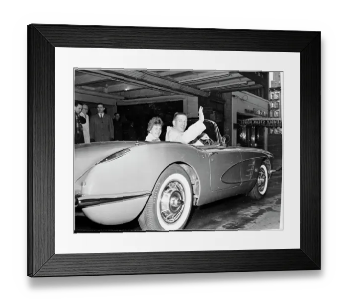 Framed Print : Johnny and Dorothy Unitas in Chevrolet Corvette Framed Print : Johnny and Dorothy Unitas in Chevrolet Corvette