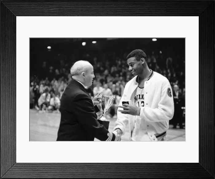 Framed Print : Oscar Robertson Getting Mvp Trophy Framed Print : Oscar Robertson Getting Mvp Trophy