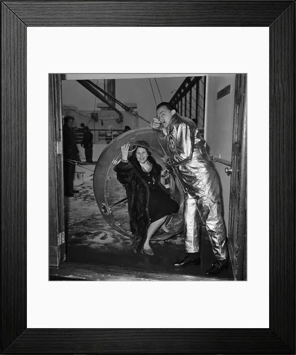 Framed Print : Gala Dali in Ovocipede with Salvador Dali Framed Print : Gala Dali in Ovocipede with Salvador Dali