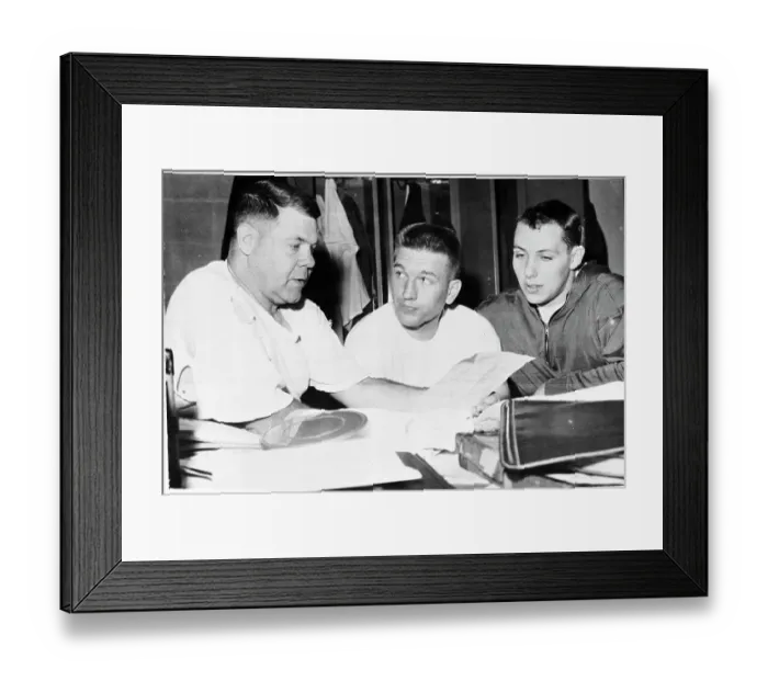 Framed Print : Football Coach Weeb Ewbank Instructing Players Framed Print : Football Coach Weeb Ewbank Instructing Players