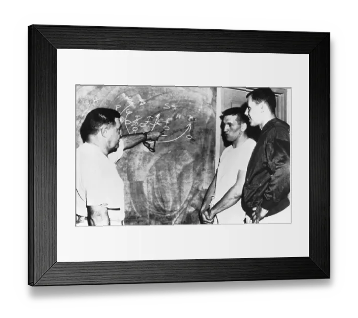 Framed Print : Weeb Ewbank Explaining a Play Framed Print : Weeb Ewbank Explaining a Play