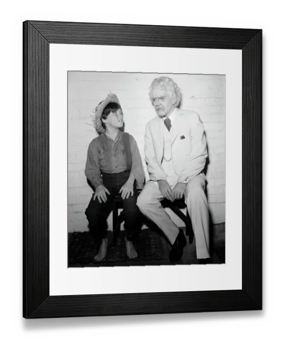 Framed Print : Huckleberry Finn Meets Mark Twain Framed Print : Huckleberry Finn Meets Mark Twain