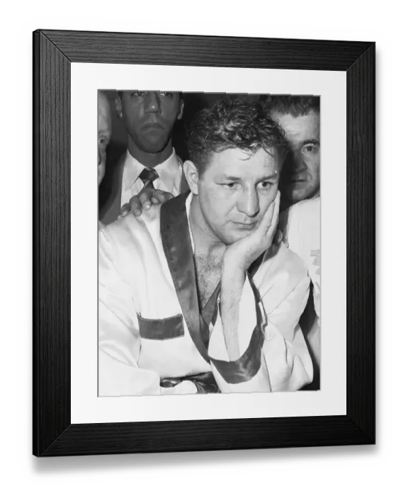 Framed Print : Boxer Billy Graham in Pensive Mood Framed Print : Boxer Billy Graham in Pensive Mood