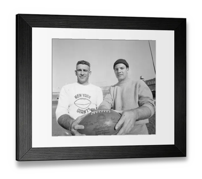 Framed Print : Frank Gifford and Chuck Conerly Holding Football Framed Print : Frank Gifford and Chuck Conerly Holding Football