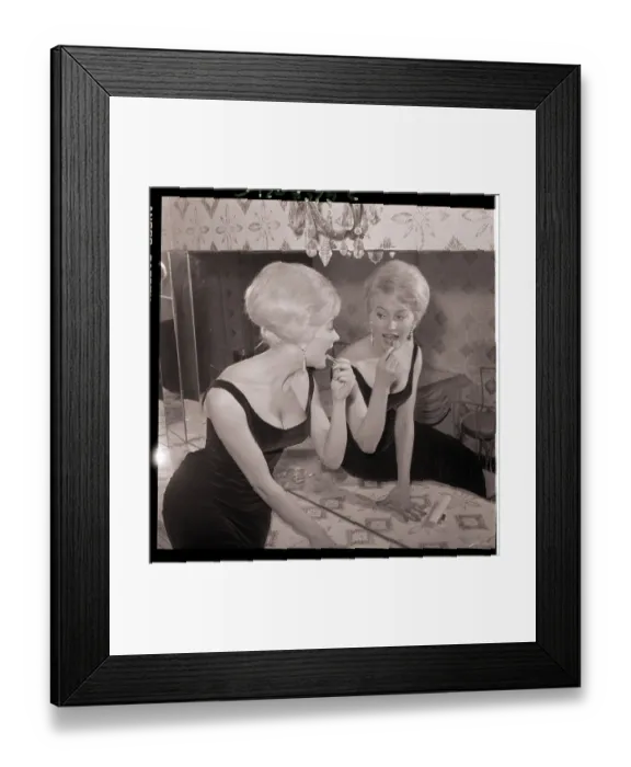 Framed Print : Monica Zetterlund Applies Her Lipstick Framed Print : Monica Zetterlund Applies Her Lipstick